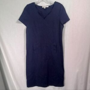 Boden Navy Roma Ponte Jersey Knit Short Sleeve Sheath Dress Size 8